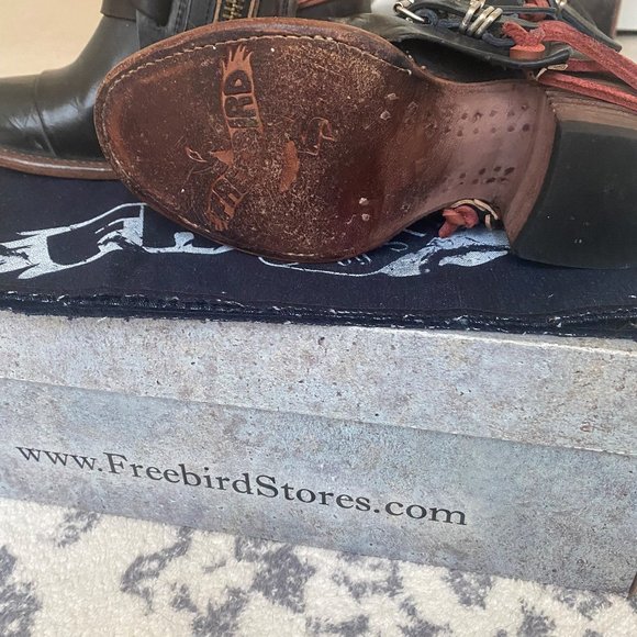 Freebird, Style Crue, Size 5, Black and Brown, Handmade Leather Boots - Picture 5 of 7
